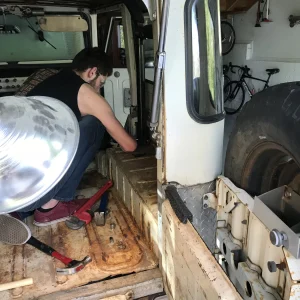 Owen dismantles a jump seat 2